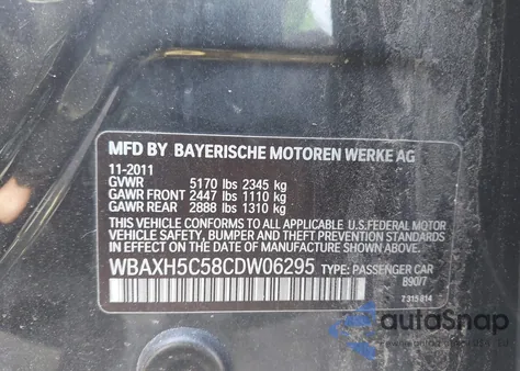 WBAXH5C58CDW06295